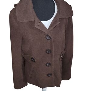 BB Dakota brown hooded pea coat Size XL